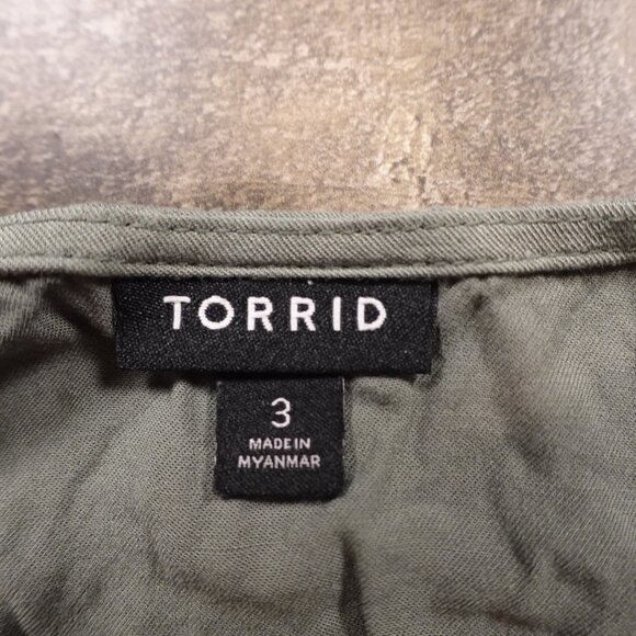 Torrid Olive Green Knot Strap Cami Tank Top Plus 3X - Picture 2 of 8